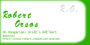 robert orsos business card